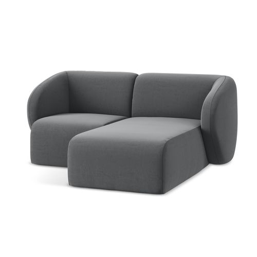 Canapé D'angle 2,5 Places Modulaire Droit Lani En Velours Acier