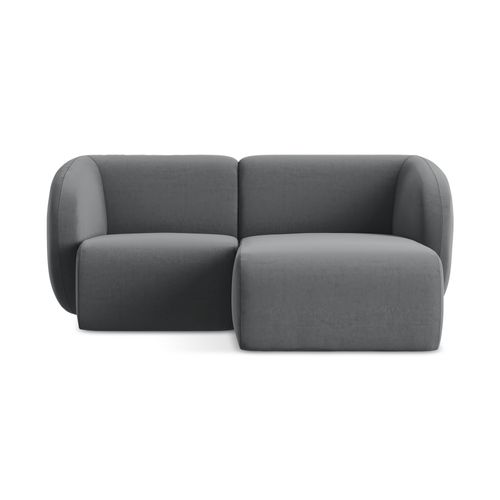 Canapé D'angle 2,5 Places Modulaire Droit Lani En Velours Acier