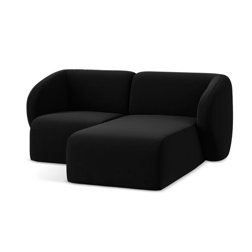 Canapé D'angle 2,5 Places Modulaire Droit Lani En Velours Noir