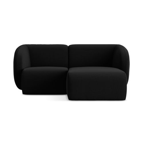 Canapé D'angle 2,5 Places Modulaire Droit Lani En Velours Noir