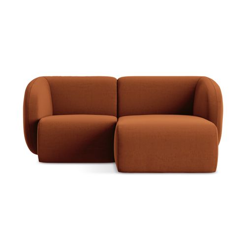 Canapé D'angle 2,5 Places Modulaire Droit Lani En Velours Terre Cuite