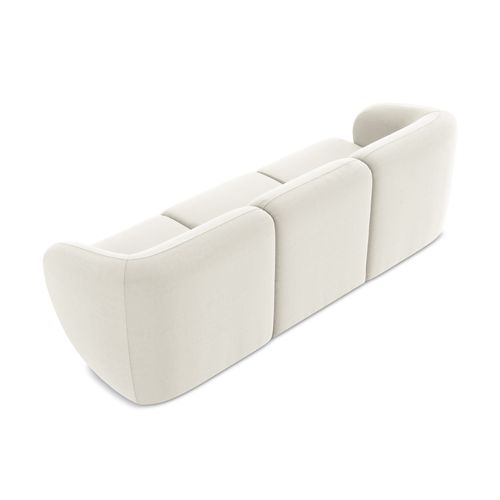 Canapé Modulable 3 Places Lani En Velours Beige Clair
