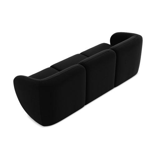 Canapé Modulable 3 Places Lani En Velours Noir