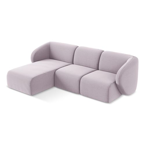 Canapé D'angle 3 Places Modulaire Gauche Lani En Velours Lavande