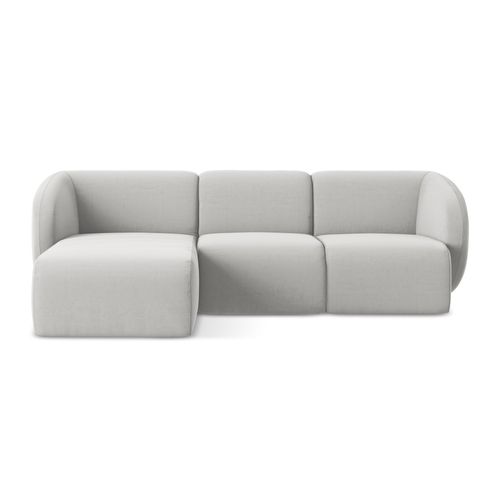 Canapé D'angle 3 Places Modulaire Gauche Lani En Velours Argent