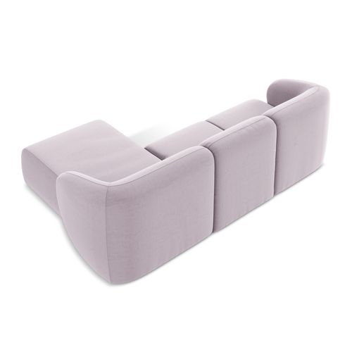 Canapé D'angle 3 Places Modulaire Droit Lani En Velours Lavande