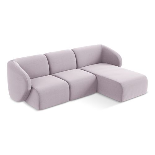 Canapé D'angle 3 Places Modulaire Droit Lani En Velours Lavande