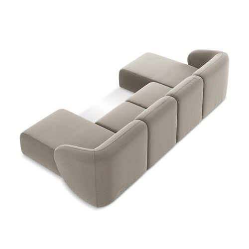 Canapé Panoramique 4 Places Lani En Velours Taupe