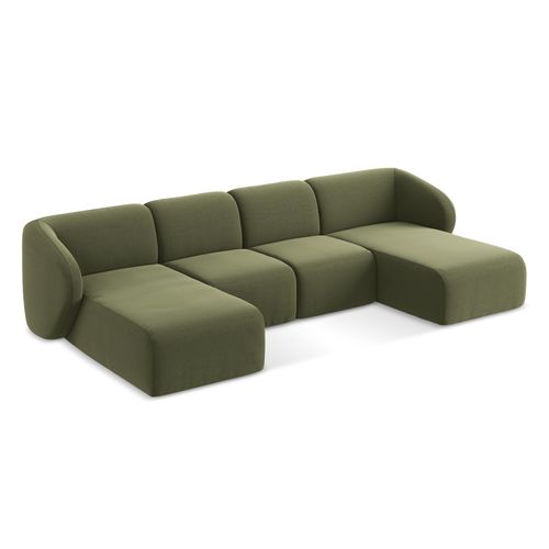 Canapé Panoramique 4 Places Lani En Velours Olive