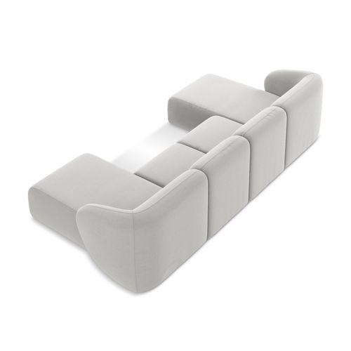 Canapé Panoramique 4 Places Lani En Velours Argent