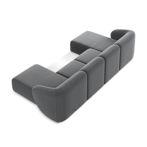 Canapé Panoramique 4 Places Lani En Velours Acier