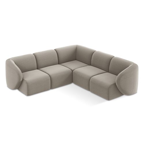 Canapé D'angle 4 Places Modulaire Lani En Velours Taupe