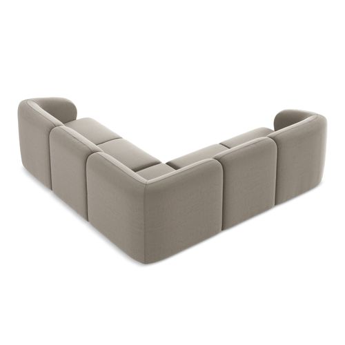 Canapé D'angle 4 Places Modulaire Lani En Velours Taupe
