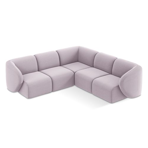 Canapé D'angle 4 Places Modulaire Lani En Velours Lavande