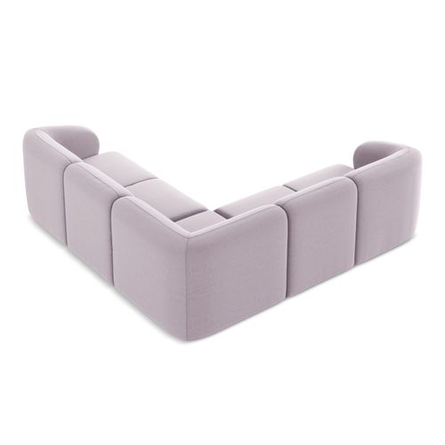 Canapé D'angle 4 Places Modulaire Lani En Velours Lavande