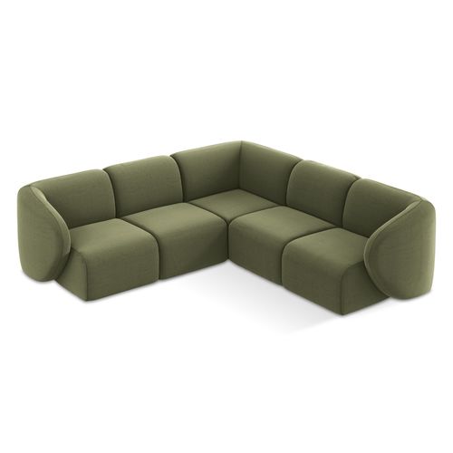Canapé D'angle 4 Places Modulaire Lani En Velours Olive