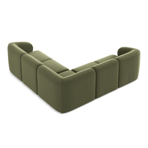 Canapé D'angle 4 Places Modulaire Lani En Velours Olive