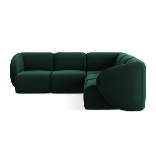 Canapé D'angle 4 Places Modulaire Lani En Velours Bouteille Verte