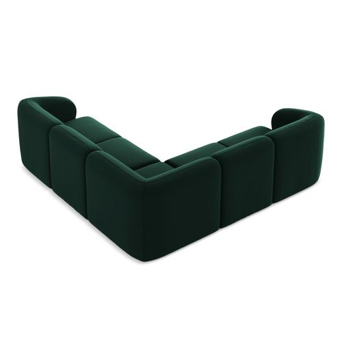 Canapé D'angle 4 Places Modulaire Lani En Velours Bouteille Verte