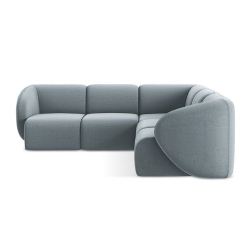 Canapé D'angle 4 Places Modulaire Lani En Velours Bleu Clair
