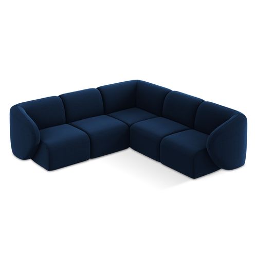 Canapé D'angle 4 Places Modulaire Lani En Velours Bleu Royal