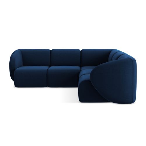 Canapé D'angle 4 Places Modulaire Lani En Velours Bleu Royal