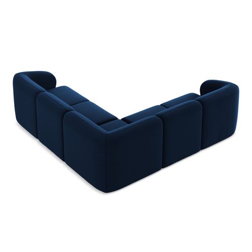 Canapé D'angle 4 Places Modulaire Lani En Velours Bleu Royal
