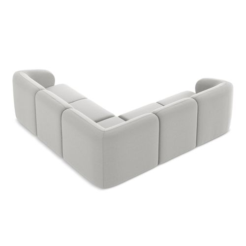 Canapé D'angle 4 Places Modulaire Lani En Velours Argent