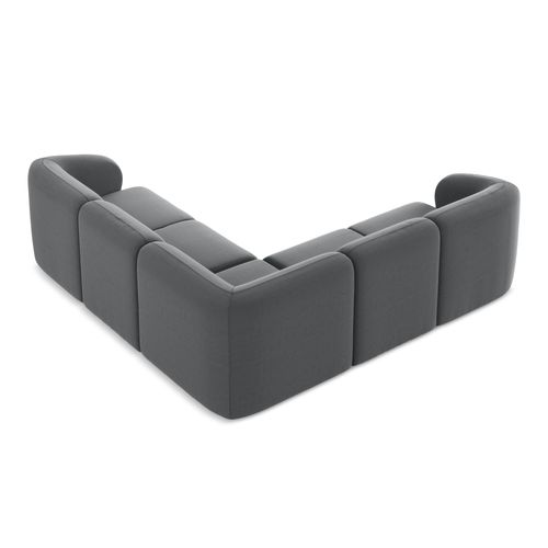 Canapé D'angle 4 Places Modulaire Lani En Velours Acier