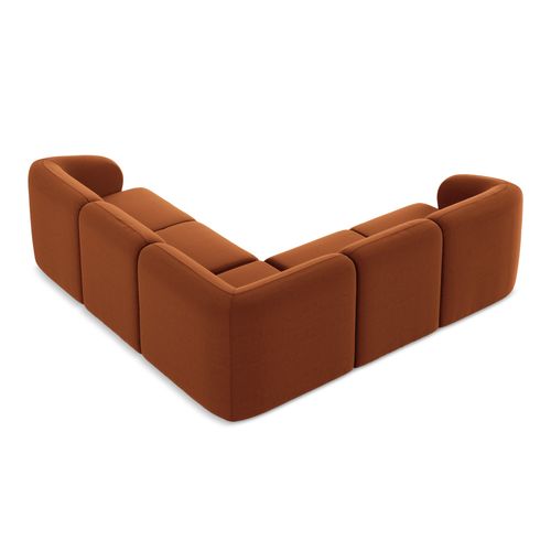 Canapé D'angle 4 Places Modulaire Lani En Velours Terre Cuite
