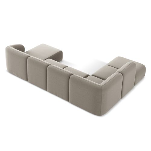 Canapé Panoramique 5 Places Gauche Lani En Velours Taupe