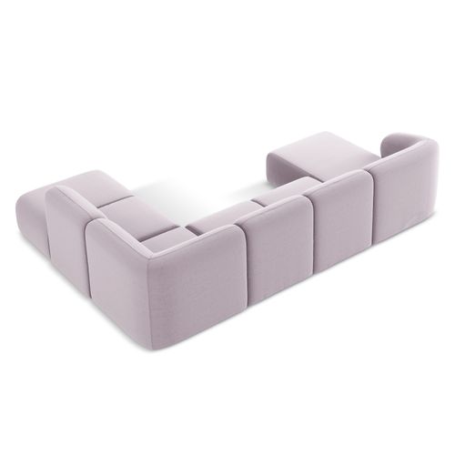 Canapé Panoramique 5 Places Droit Lani En Velours Lavande