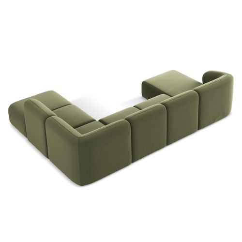 Canapé Panoramique 5 Places Droit Lani En Velours Olive