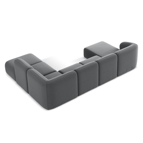 Canapé Panoramique 5 Places Droit Lani En Velours Acier