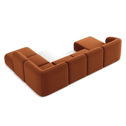 Canapé Panoramique 5 Places Droit Lani En Velours Terre Cuite