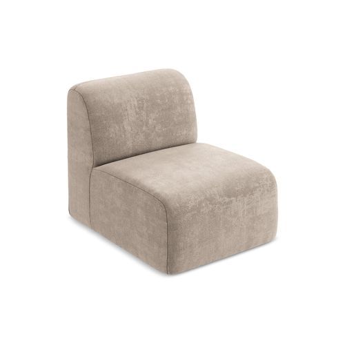 Fauteuil Pour Canapé Modulable Lani En Tissu Chenille Beige Foncé