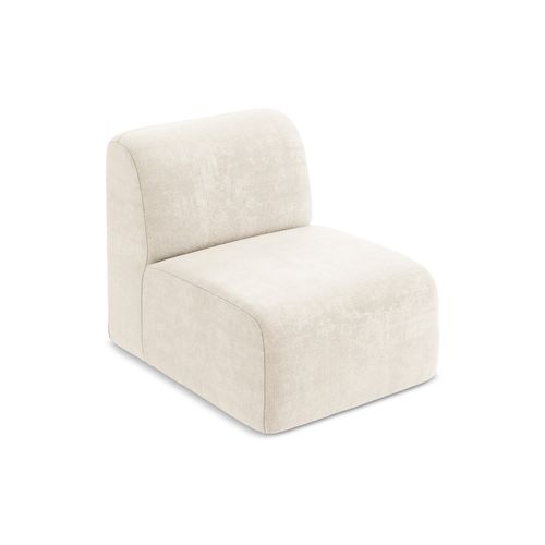Fauteuil Pour Canapé Modulable Lani En Tissu Chenille Beige Clair