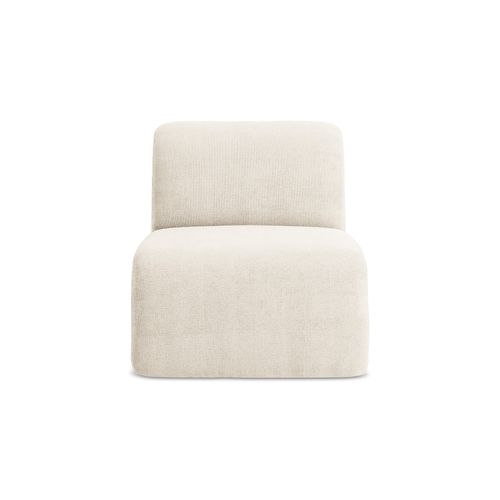 Fauteuil Pour Canapé Modulable Lani En Tissu Chenille Beige Clair
