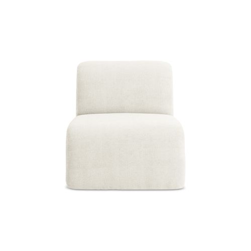 Fauteuil Pour Canapé Modulable Lani En Tissu Chenille Blanc