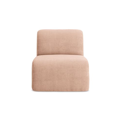 Fauteuil Pour Canapé Modulable Lani En Tissu Chenille Pêche