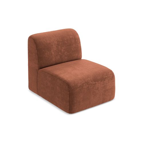 Fauteuil Pour Canapé Modulable Lani En Tissu Chenille Terre Cuite
