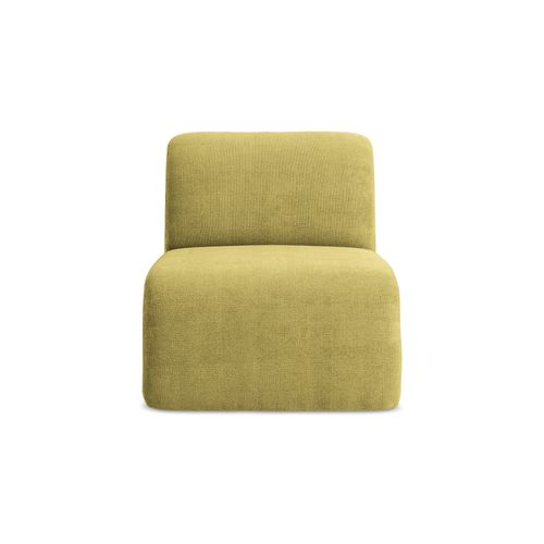Fauteuil Pour Canapé Modulable Lani En Tissu Chenille Vert Citron