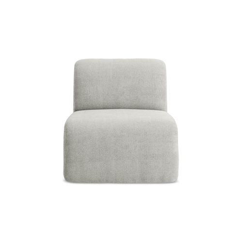 Fauteuil Pour Canapé Modulable Lani En Tissu Chenille Gris Clair
