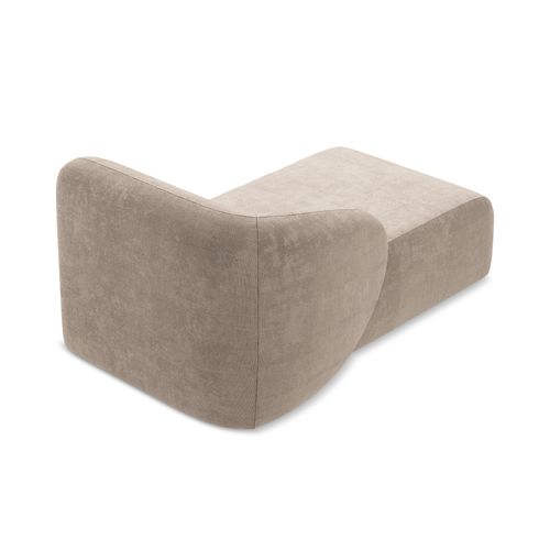 Méridienne Gauche Lani En Tissu Chenille Beige Foncé