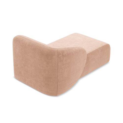 Méridienne Gauche Lani En Tissu Chenille Pêche