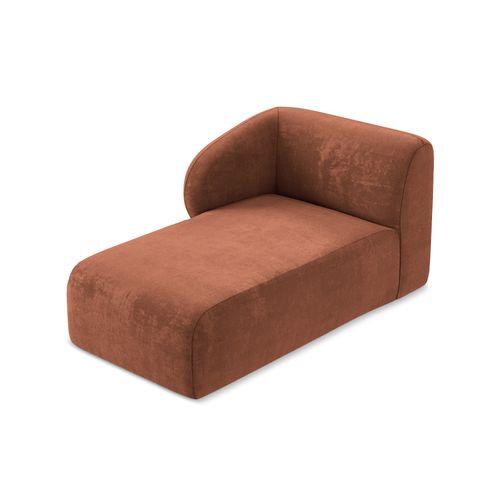 Méridienne Gauche Lani En Tissu Chenille Terre Cuite