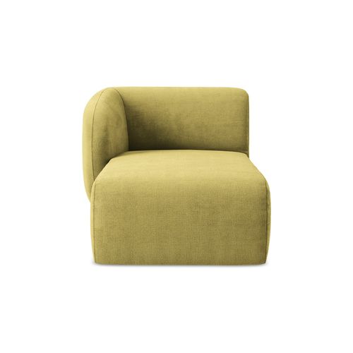 Méridienne Gauche Lani En Tissu Chenille Vert Citron