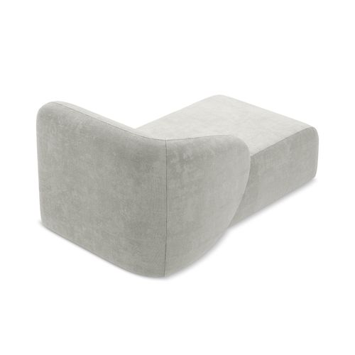 Méridienne Gauche Lani En Tissu Chenille Gris Clair