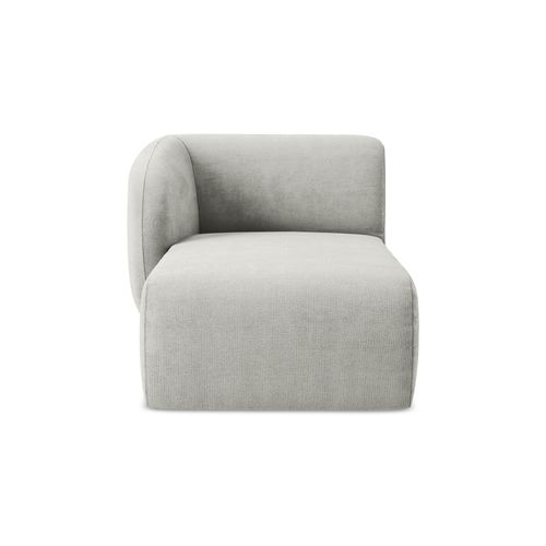 Méridienne Gauche Lani En Tissu Chenille Gris Clair