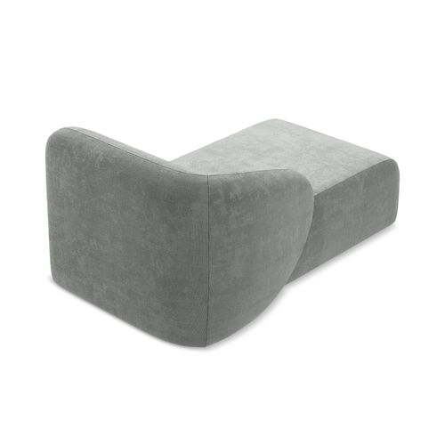 Méridienne Gauche Lani En Tissu Chenille Gris